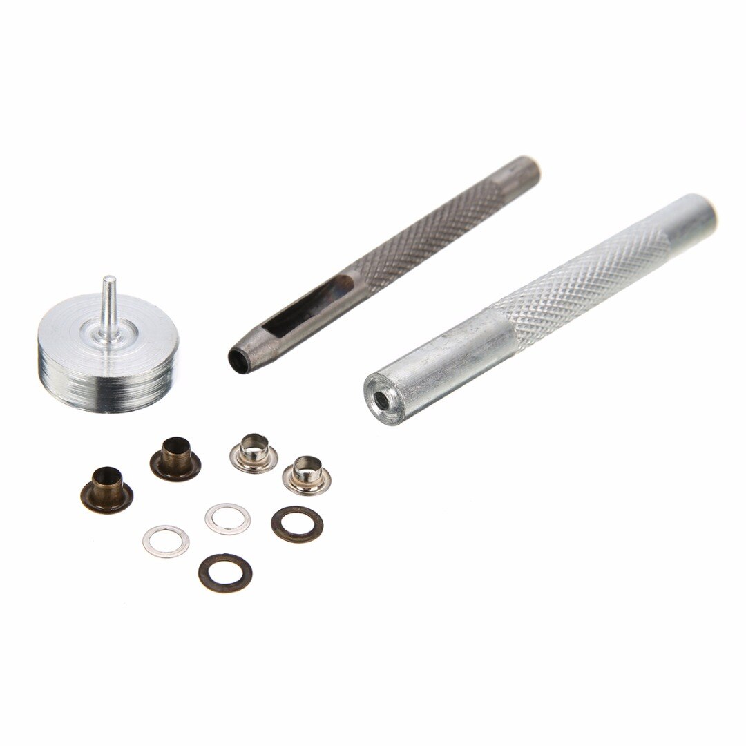 Mayitr 4MM Grommet Installation Setting Tool Kit Set + Leather Hole Punch + 80 Eyelets
