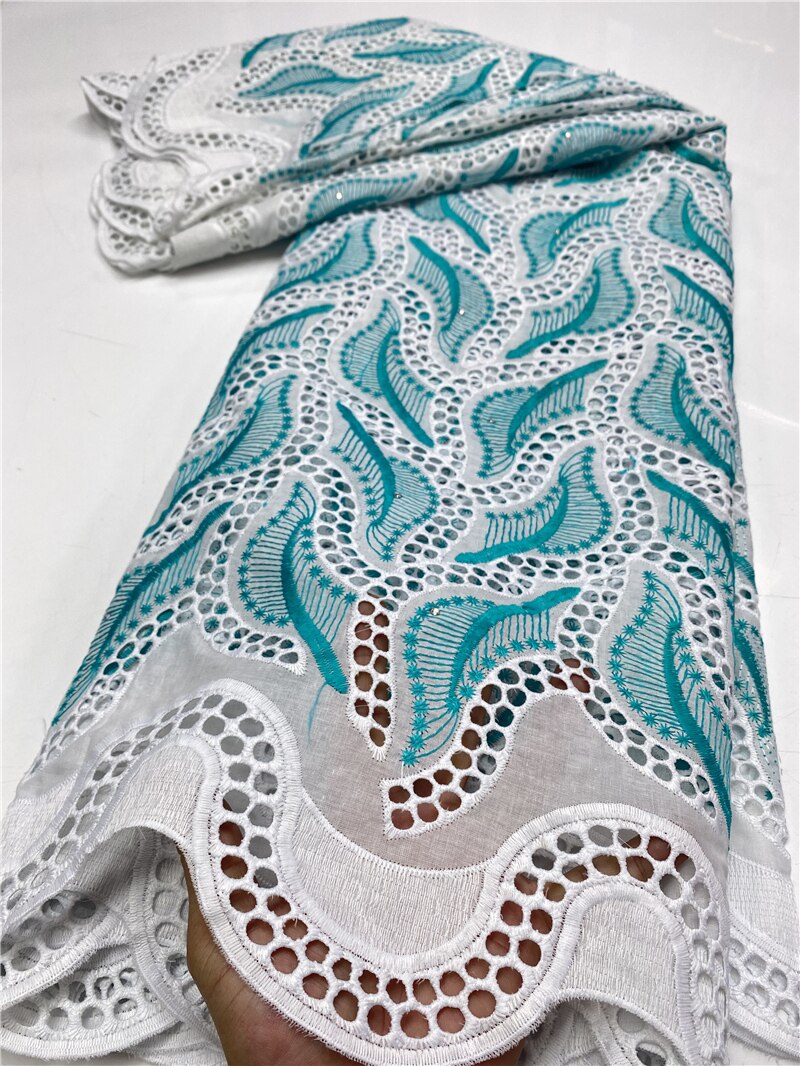 African Lace Fabric Cotton Lace Swiss Voile Lace In Switzerland French Lace Fabric For Women Sewing YA3272B-3