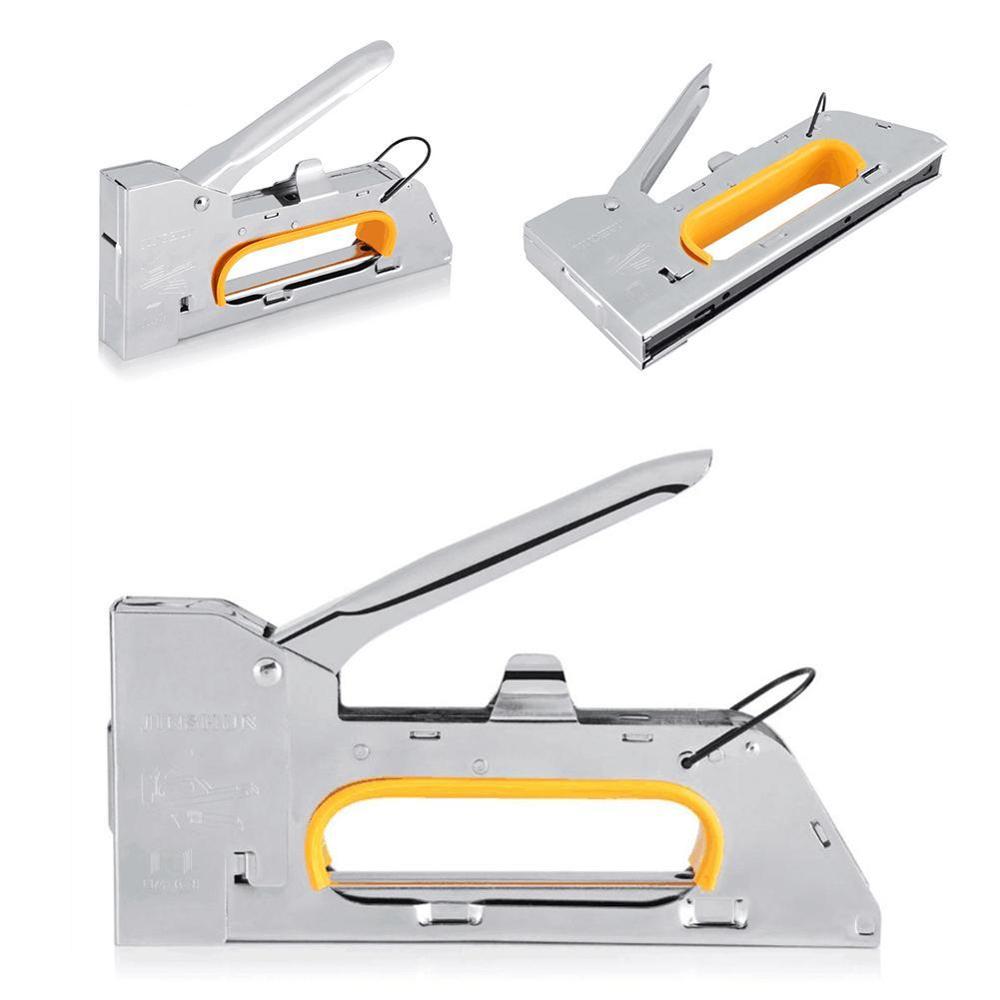 Staple Gun 3 in 1 Heavy Duty with Staple Remover and 1008F Staples 3 Way Tacker Hand Operated Steel Stapler Brad Nail