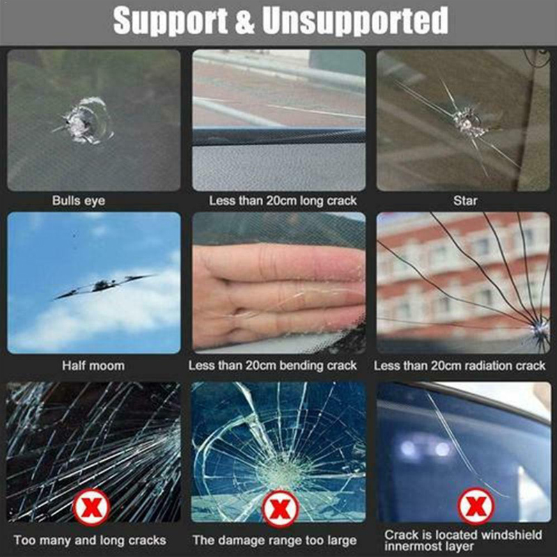 Bil forrude forrude glas reparation harpiks kit auto køretøj vindue fix værktøj reparation  j8 #3