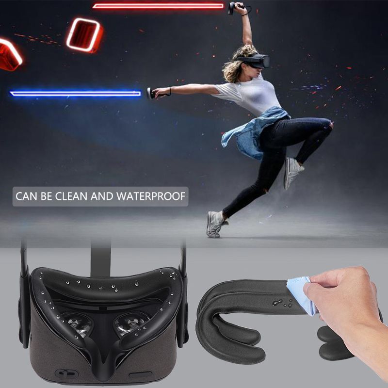 5 En 1 Juego de almohadillas nasales antifugas de soporte de interfaz Facial de cubierta de lente para Oculus Quest VR accesorios de vidrio