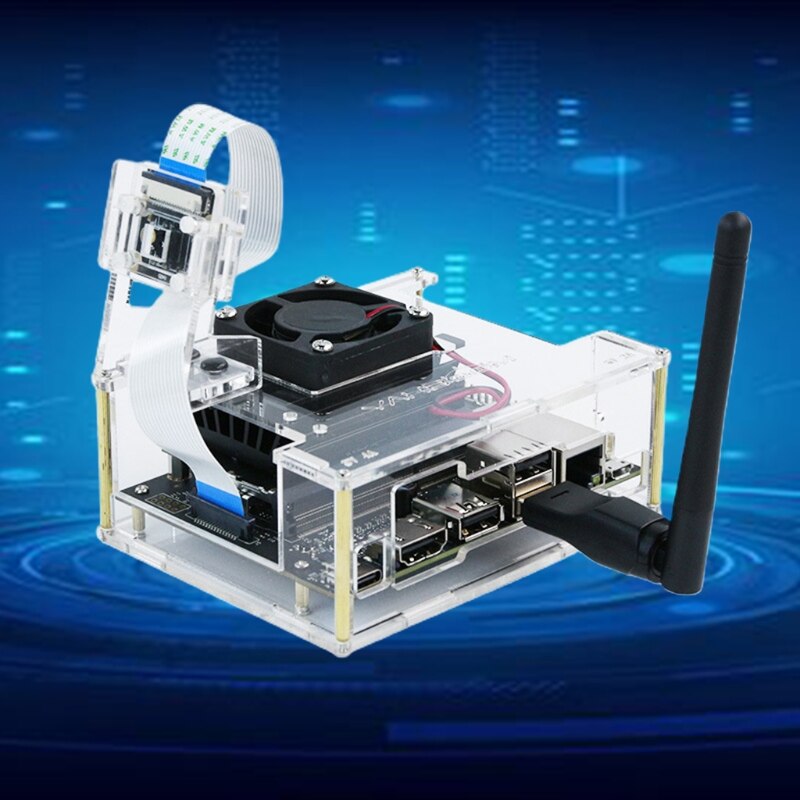 Acrylic case for NVIDIA Jetson Nano B01 &amp; A02 - includes fan (Jetson Nano, camera not included)