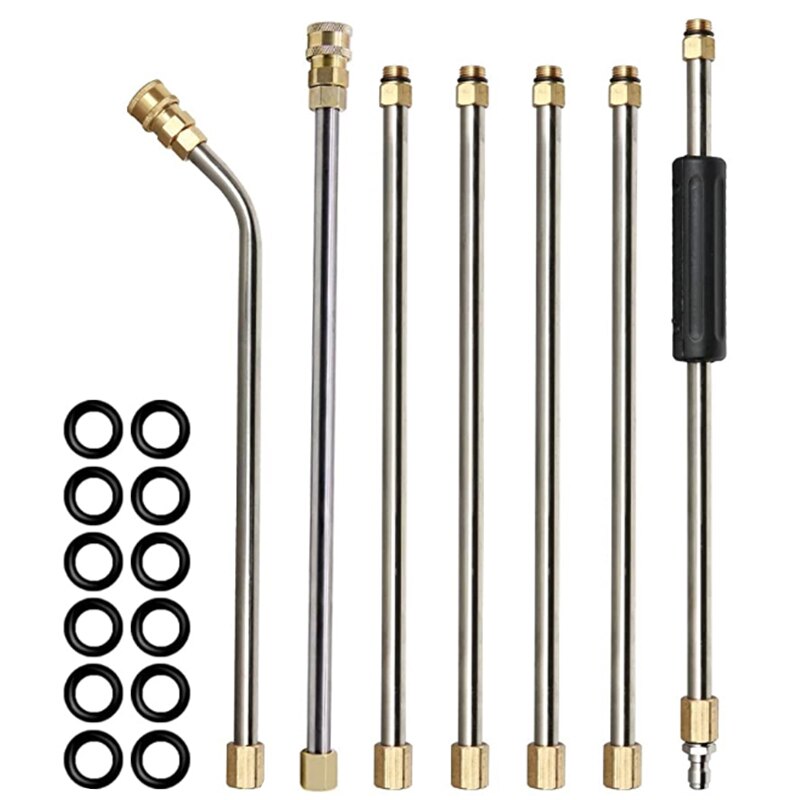 Gutter Cleaning Tool Pressure Washer - Extension Wands, Roof Cleaner Lance Nozzle - ,7.5ft Replacement Lance,1/4&quot; Quick Connect: Gold