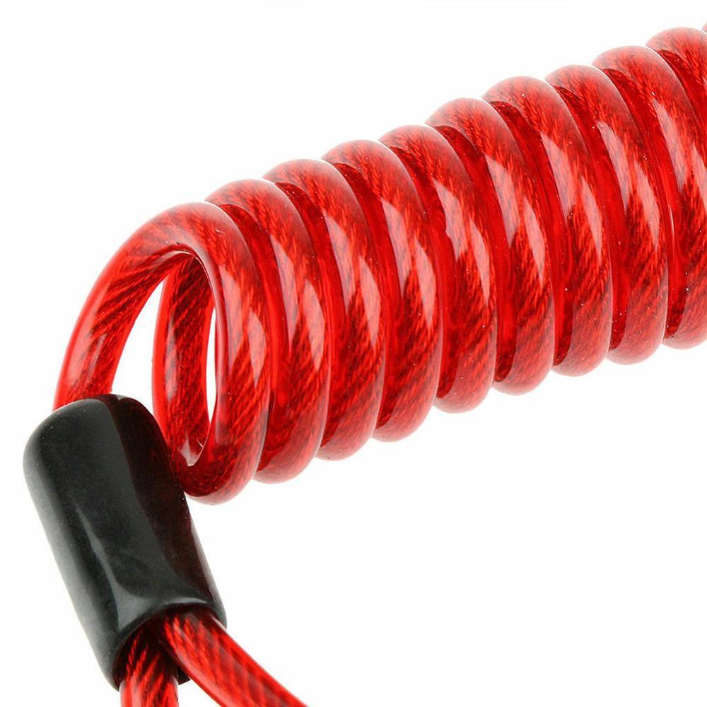 120cm Motorcycle Bike Alarm Disc Lock Reminder Antitheft Spring Security Lock Cable Cable Disc Spring Reminder Motorbike Ca U7Y5