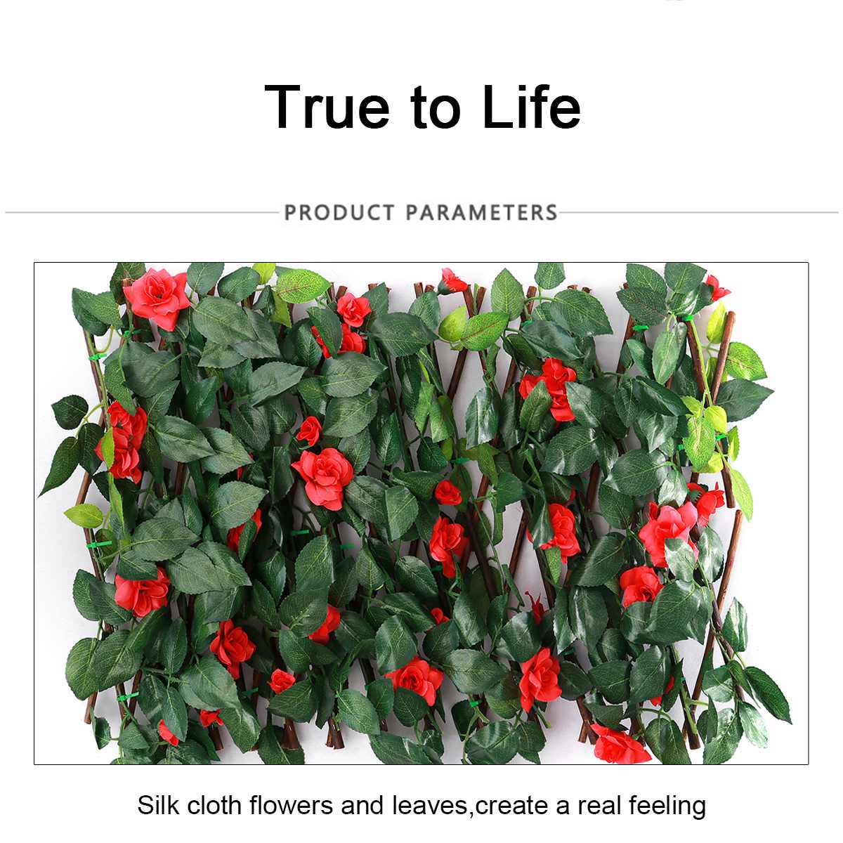 70cm Artificial Floral Plant Fence UV Protected Privacy Screen Outdoor Indoor Use Garden Fence Backyard Home Decor Greenery Wall