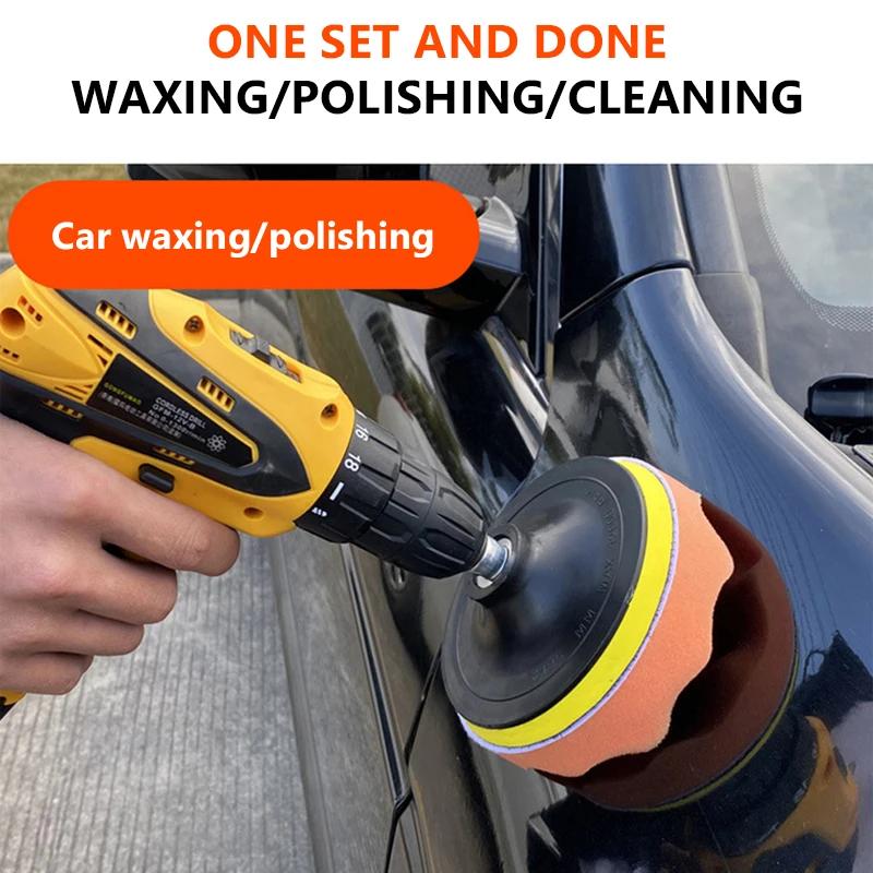 6 Stuks Auto Polijstschijf Spons Pads Kit Auto Detaillering Waxen Polish Machine Buffering Spons Verwijderen Krassen Wax Pads