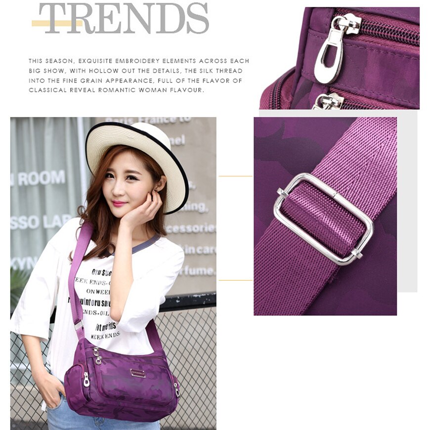 Vrouwen Schoudertas Lady Crossbody Tas Nylon Mode Vrouwen Hobos Messager Zak Aankomst Vrouwelijke Rits Tas zachte