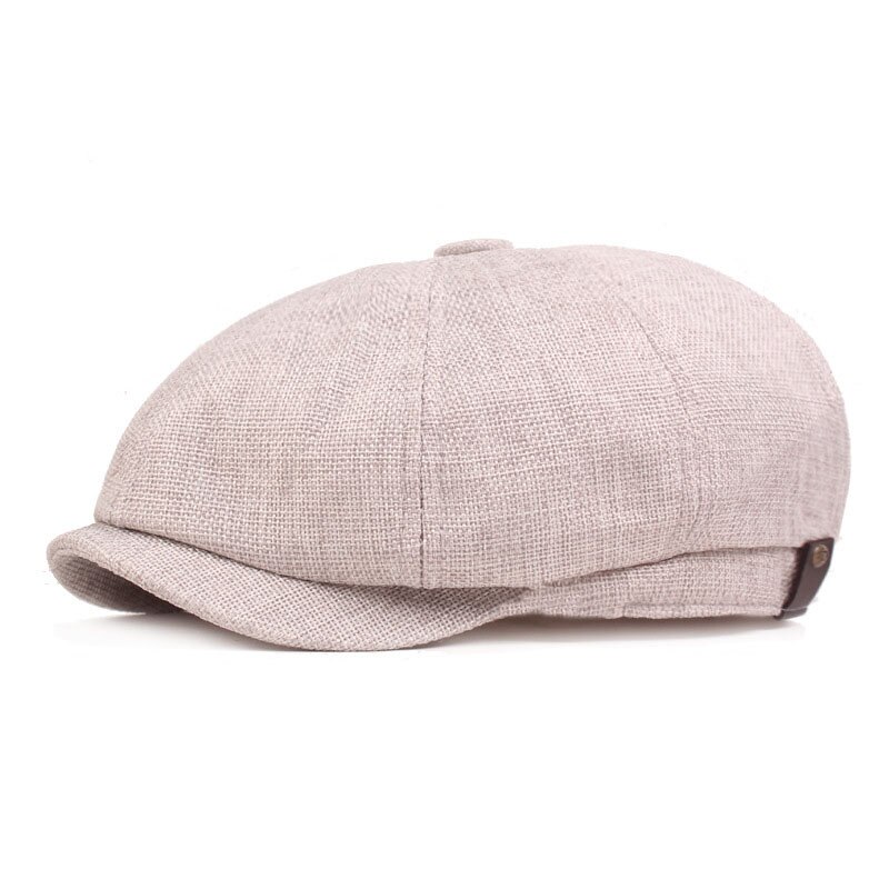 men's casual newsboy hat spring and autumn retro beret hat wild casual hats unisex wild octagonal cap: light gray