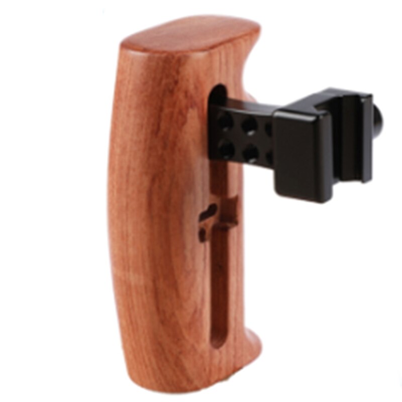 Wooden Handle Grip with NATO Clamp Connection for DSLR Camera Cage Rig (Either Side)