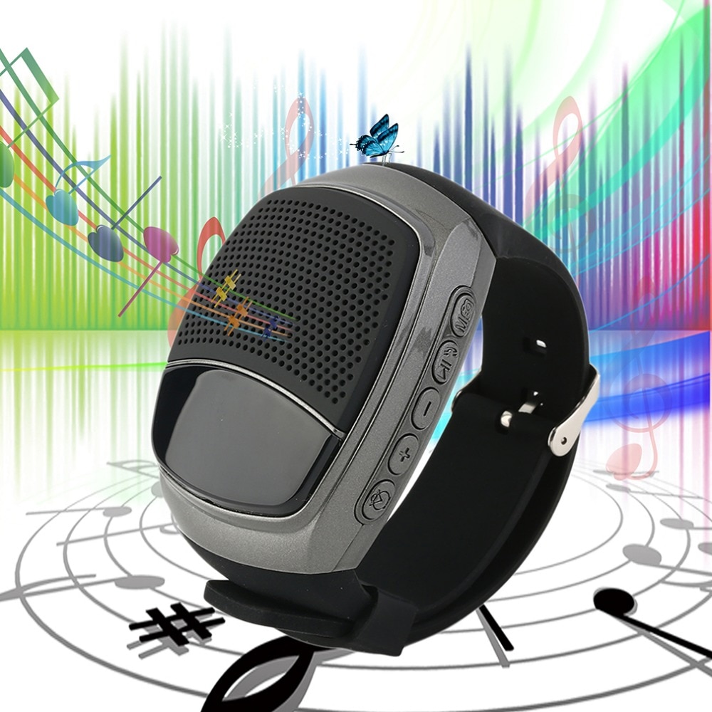 Bluetooth Speaker Sport Smart Horloge B90 Handsfree Call Tf Kaart Spelen Fm Radio Zelfontspanner Draadloze Tijd display