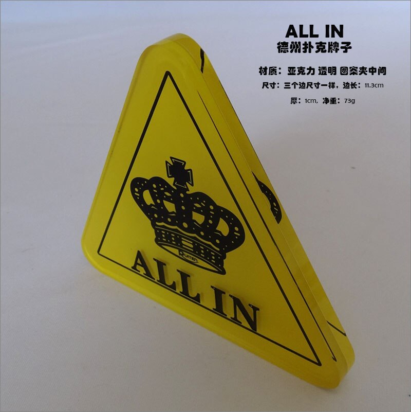 Accesorios de juego ALL IN Button acrílico Poker Card Guard Texas Hold'em