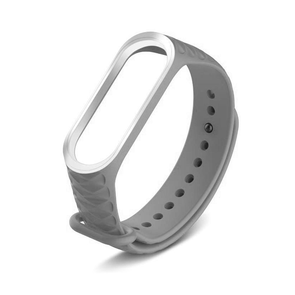Suitable for Millet Bracelet 3 Silicone Solid Color Monochrome Texture Diamond Replacement Wristband for Xiaomi Mi 3 Wrist Strap: Dark Grey