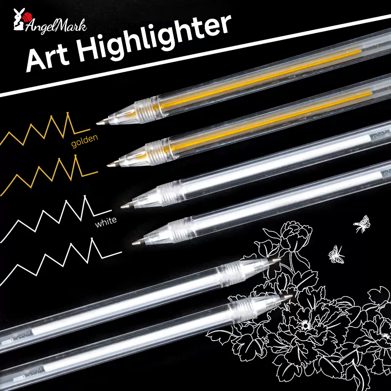 Stylo à encre Gel blanc classique, rouleau de gelée, marqueur pour surbrillance artistique, 3/6/12 pièces, blanc brillant, argent, or, peinture artistique, stylos à dessin