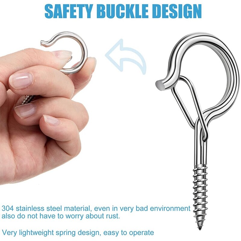 48Pcs Screw Hooks Ceiling Hooks Wall Hanging Hook Cabinet Screw Buckle Hanger Buckle for Hanging Plants Lights Party