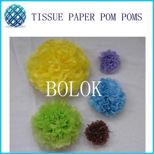 Pom Poms en papier mixtes | 50 pièces, 5 tailles (15cm,20cm,25cm,30cm,35cm