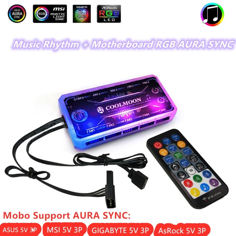 5V Rgb Fan 12Cm Voor Computer Case/Normale Of Music Control Ondersteuning Mobo 5V Aura Sync licht Ritme Stijl