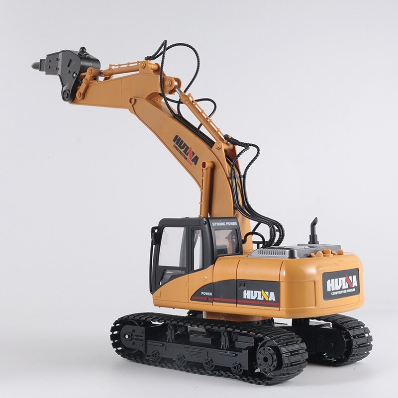 HUINA 1:14 Remote Control Drilling Rig Toy Alloy Engineering Vehicle Disassembly Machine Model 16 Channel LED Lights