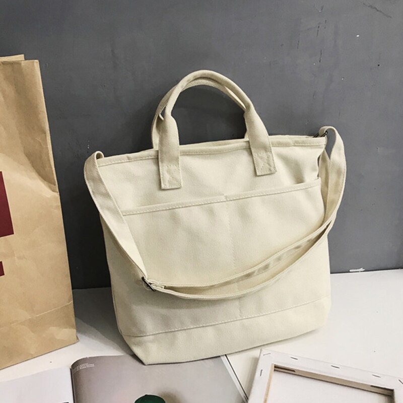 Damväska shoppingväska stor kapacitet axelväska tyg tyg böcker handväska stor tote för flickor svart