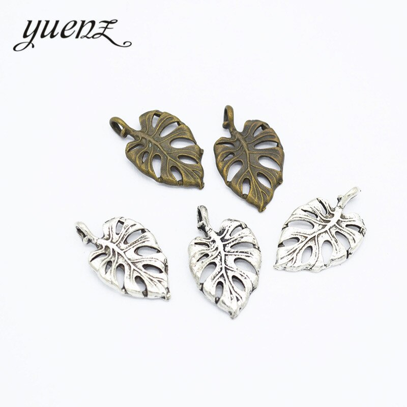 YuenZ 25 stks Boom blad Charms Antiek Zilver Brons Metalen Hanger Voor Armbanden Ketting Sieraden Maken 21*13mm q363
