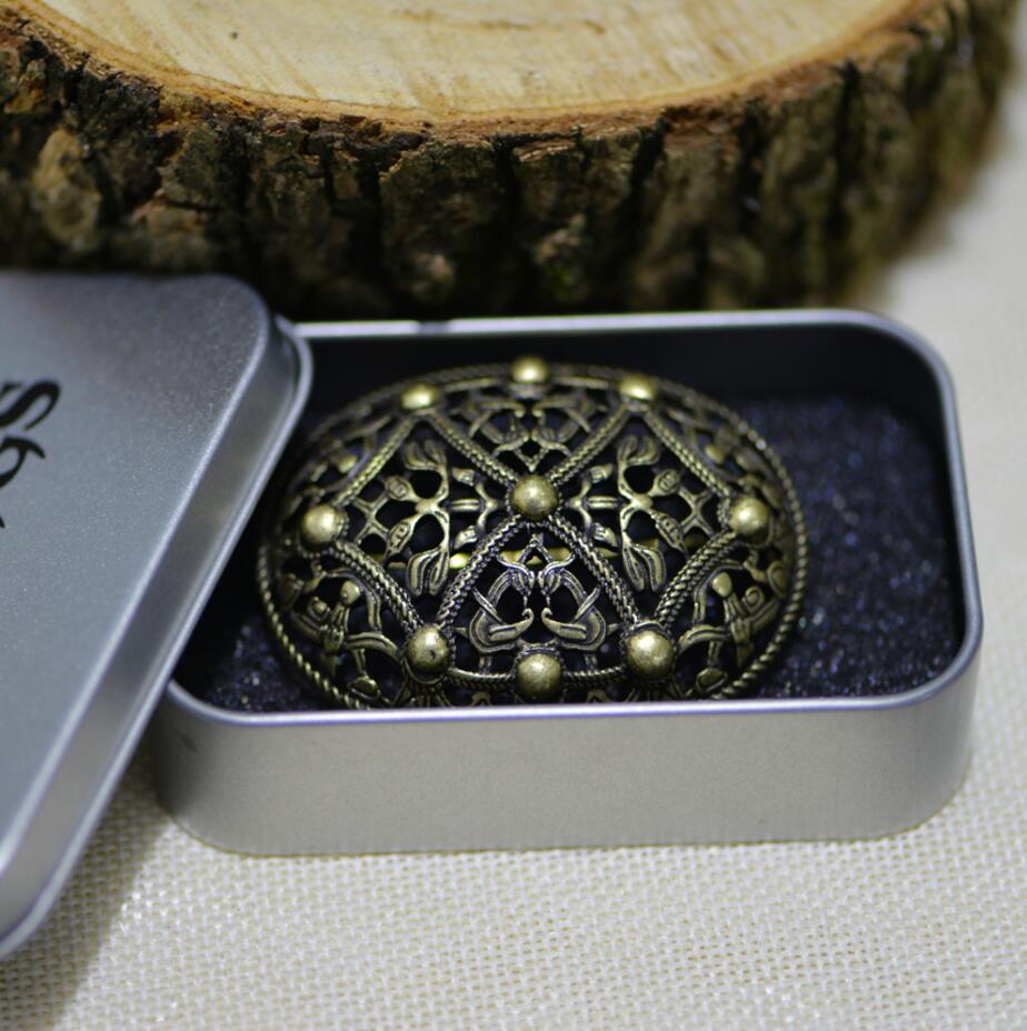 LANGHONG 1pcs Nordic Vikings Brooch Sweden Scandinavian Viking brosch jewelry Talisman: Box One