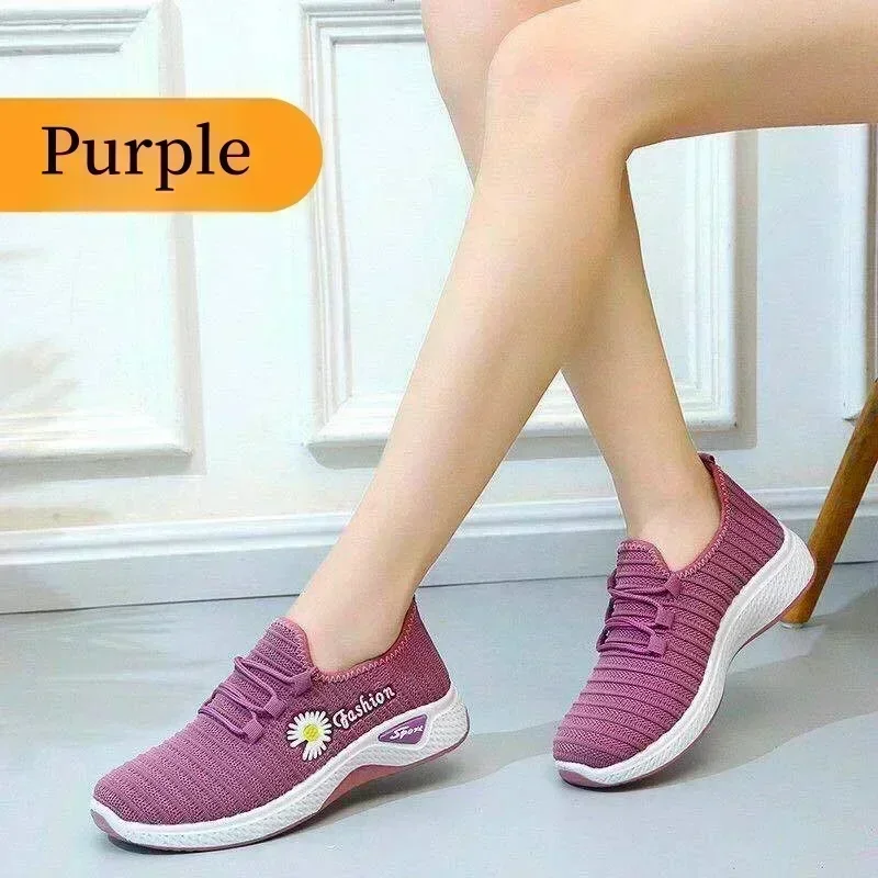 Zapatos deportivos de para mujer con suelas de malla suaves y transpirables y zapatos de coco ligeros y modernos: Morado / 40