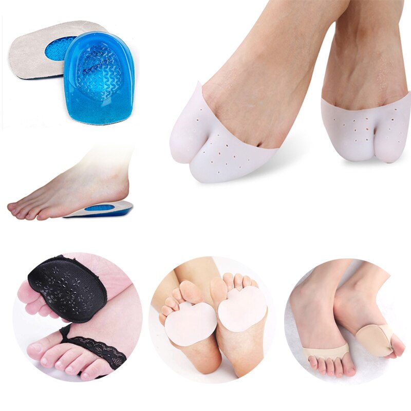 Plantillas de silicona para zapatos, almohadilla para el antepié, soporte para el arco, herramientas para el cuidado de los pies, almohadilla de Gel, Corrector de juanete, separador de dedos, 1-5 pares