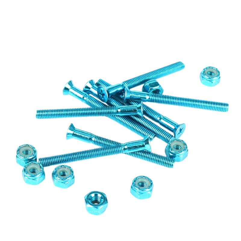 AKAGEAR 8Pcs Skateboard Screws for Installing Trucks Skateboarding Truck Gilt Screws Hardware: Blue