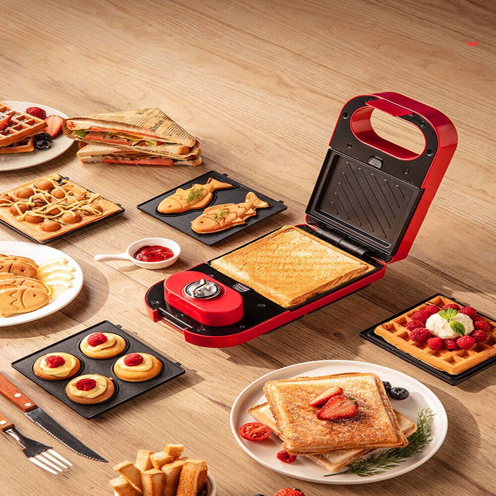 220V Multifunction Breakfast Machine Electric Sandwich Maker Waffle Maker Toast Pressure Toaster