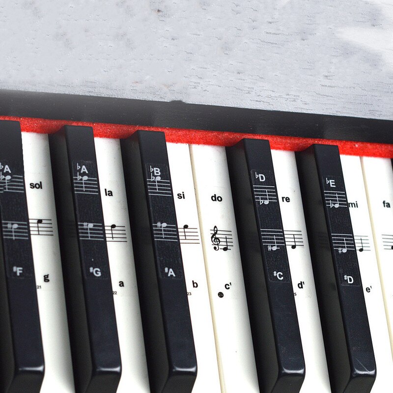 Transparent PVC Key Piano Stickers 88/61/54/37/32 Electronic Keyboard Name Note Sticker symbol decal for music decal Label