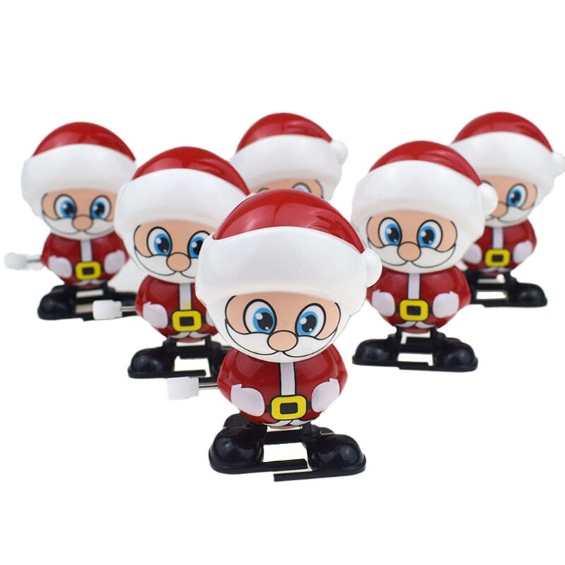 Colorful Mini Jumping Wind-up Toy Cute Penguin Snowman Santa Bear Shaped Fine ABS Party Supplies Easy Sleeping Tool
