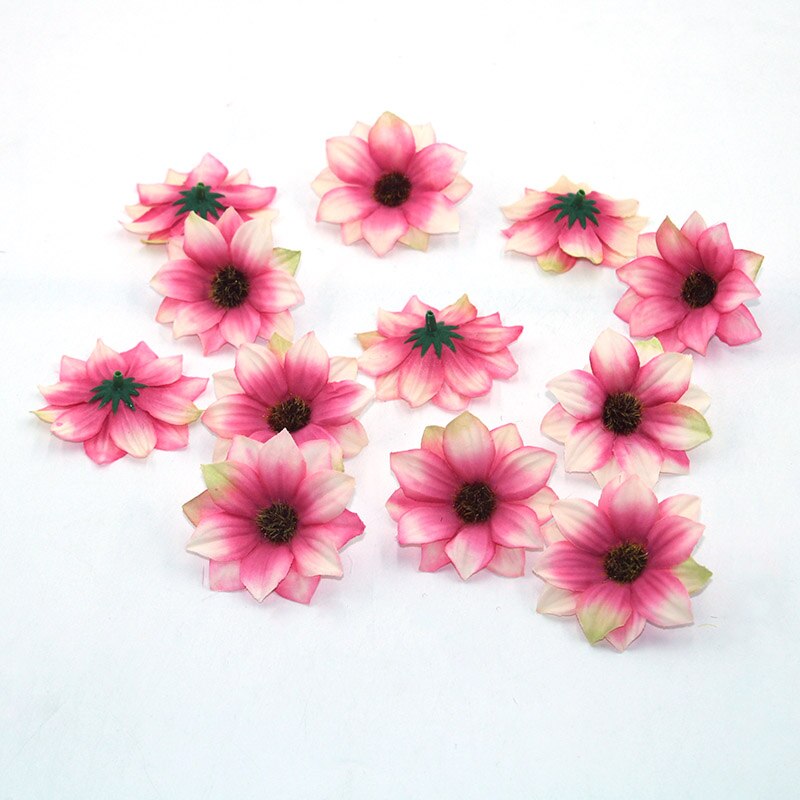 20 stykker kunstige blomster 6 cm silkerose blomster til familie bryllup dekoration krans scrapbog håndværk blomst diy: 4