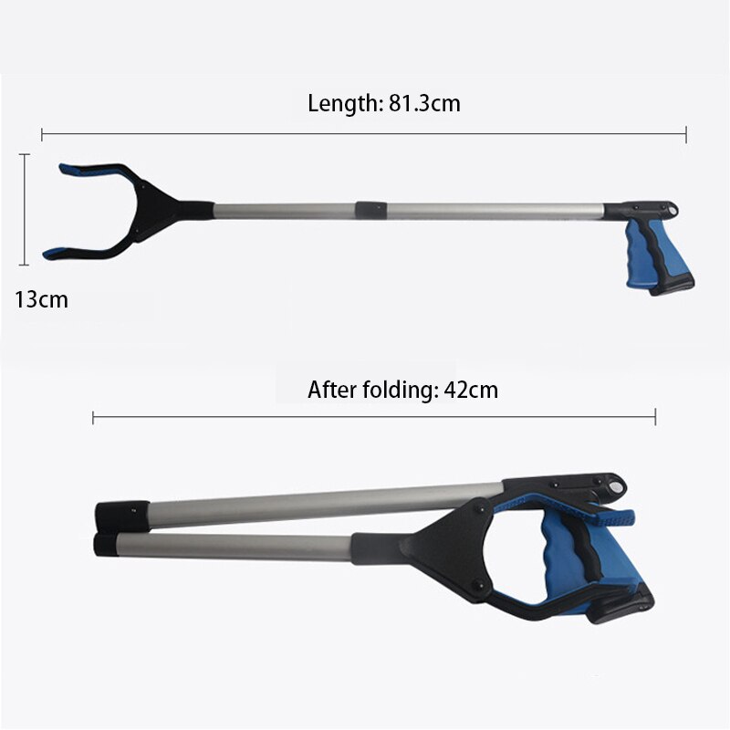 Folding Household Garbage Picker Alloy Trash Grabber Waste Leaves Pick Cleaning Up Clip Garden For Garden Tool Tool Yellow