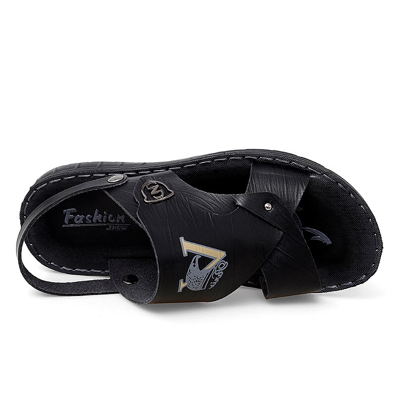 VESONAL sandals men shoes summer Men's Casual sandles slide Slippers PU leather beach sandalias hombre