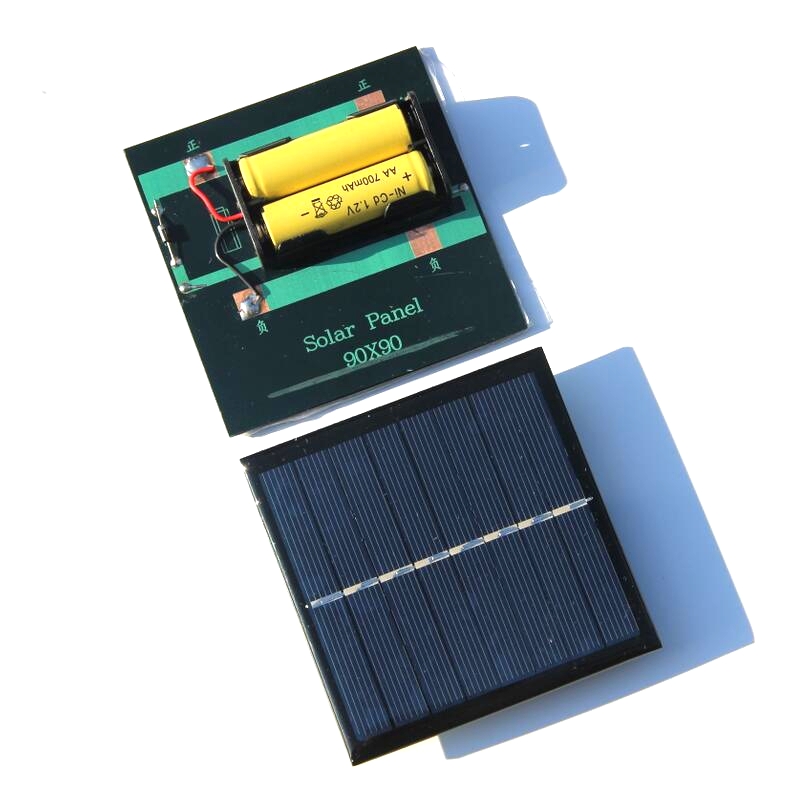 1W 4V Oplaadbare Aa Batterij Solar Mobiele Lader Met Base Voor 2xAA Batterijen Opladen Direct