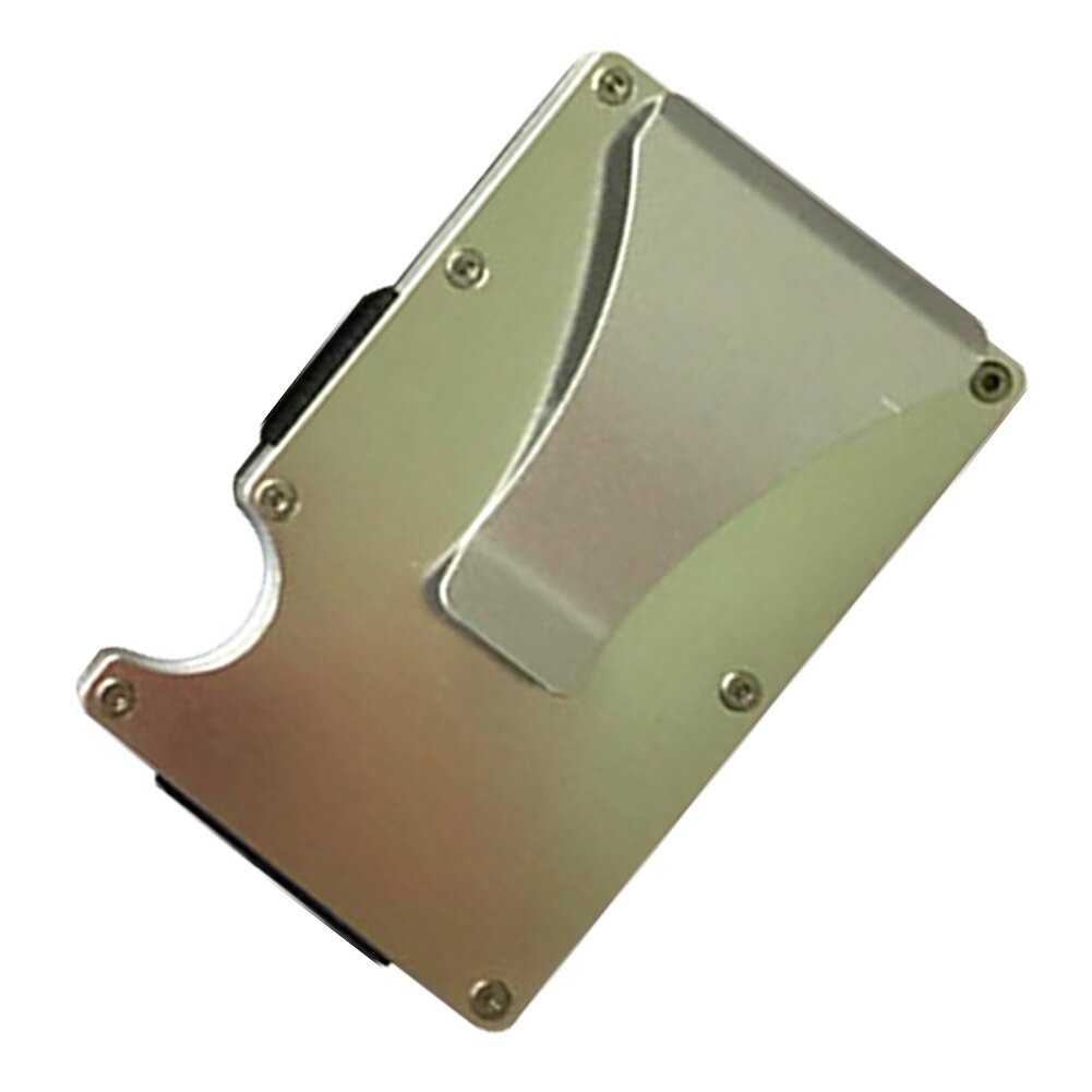 Ultra-tynd tegnebog kortholder praktisk kortholder forretningsbeskytter aluminiumsæske: Sølv