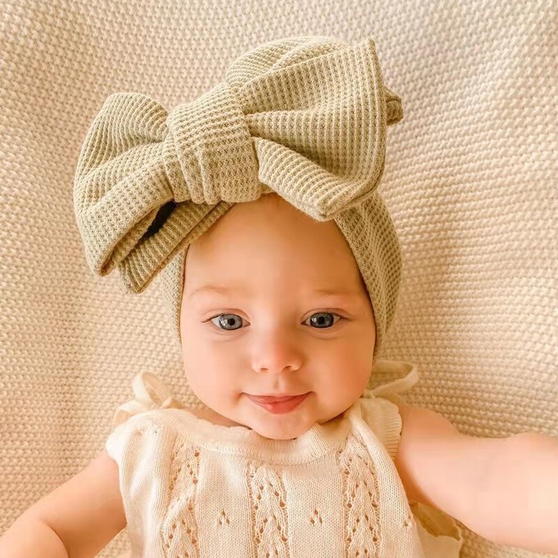 Diadema con lazo grande para bebé, diadema ancha elástica de Color sólido, cinta para el pelo para niña recién nacida, turbante, accesorios para el cabello, para la cabeza