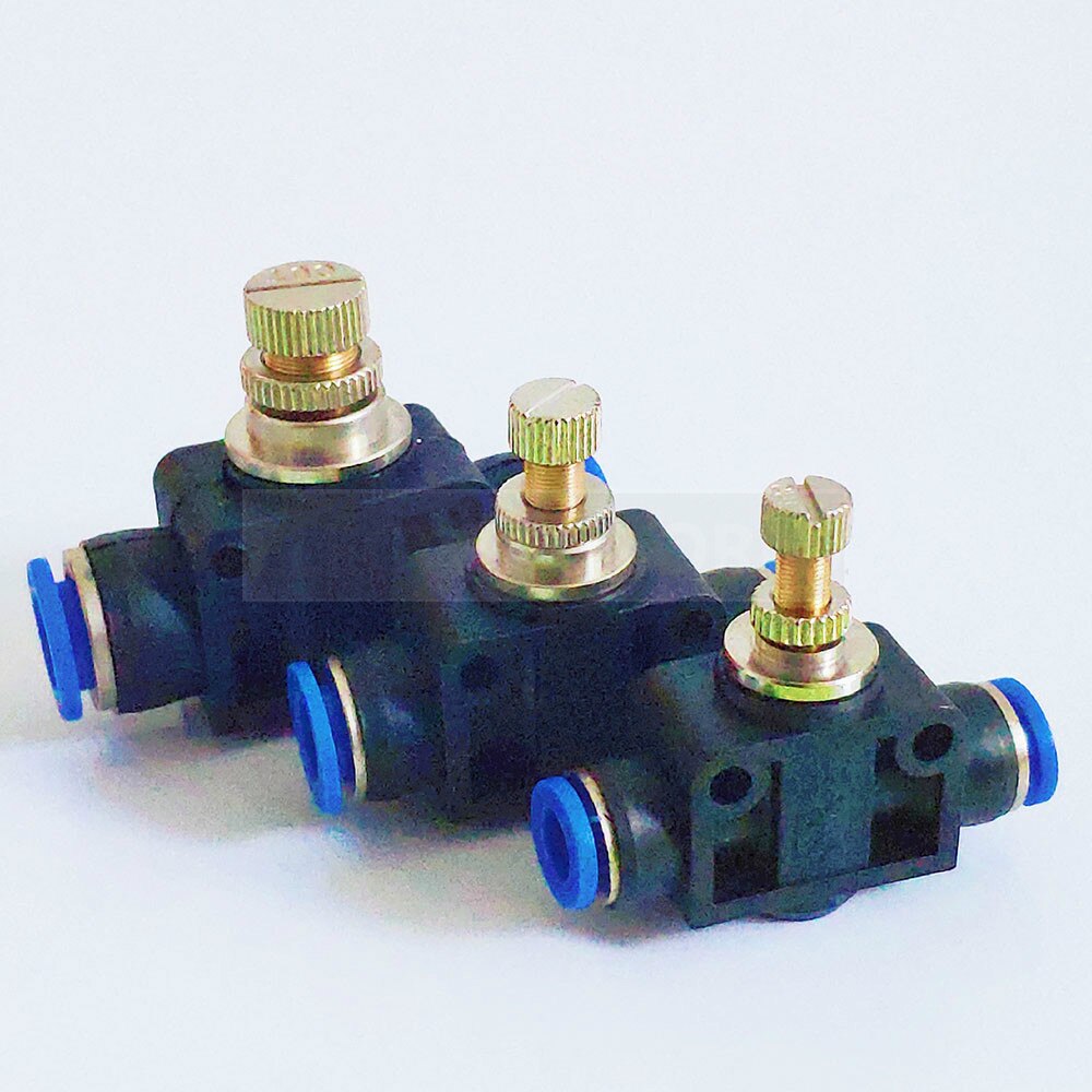 Pneumatic Fitting Airflow Regulator 6mm 8mm 10mm OD Hose Tube Gas Flow Adjust Valve Connector Fitting Air Speed Control Crane