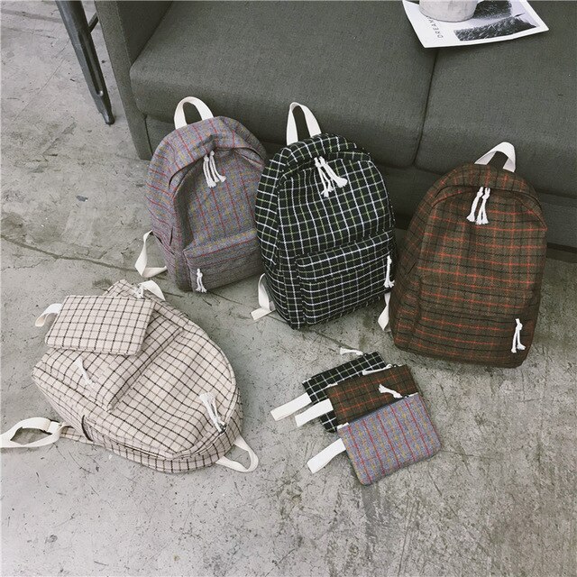 2 sztuk/zestaw Japonia styl kobiety plecak styl preppy zamsz plecaki dziewczyny szkolne torby plecak torba podróżna plecak o dużej pojemności: losowy kolor