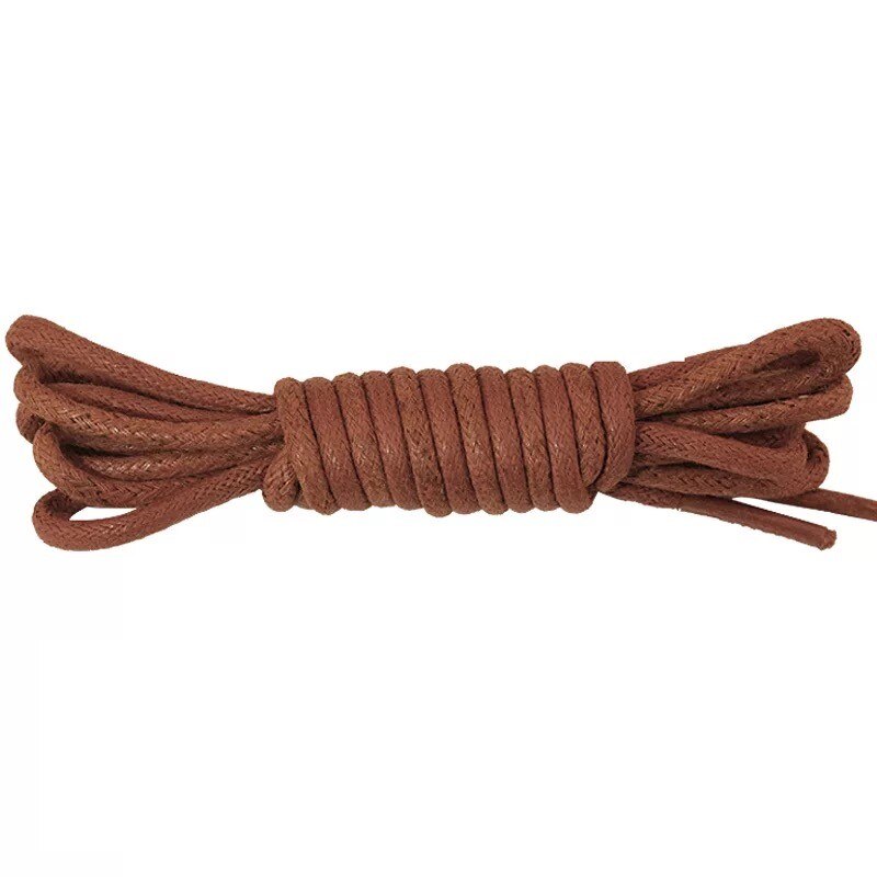 Cotton Shoelaces Waterproof Leather Boot Shoe Laces Round Shape Fine Rope White Black Red Blue gray Brown Shoelaces: Dark brown