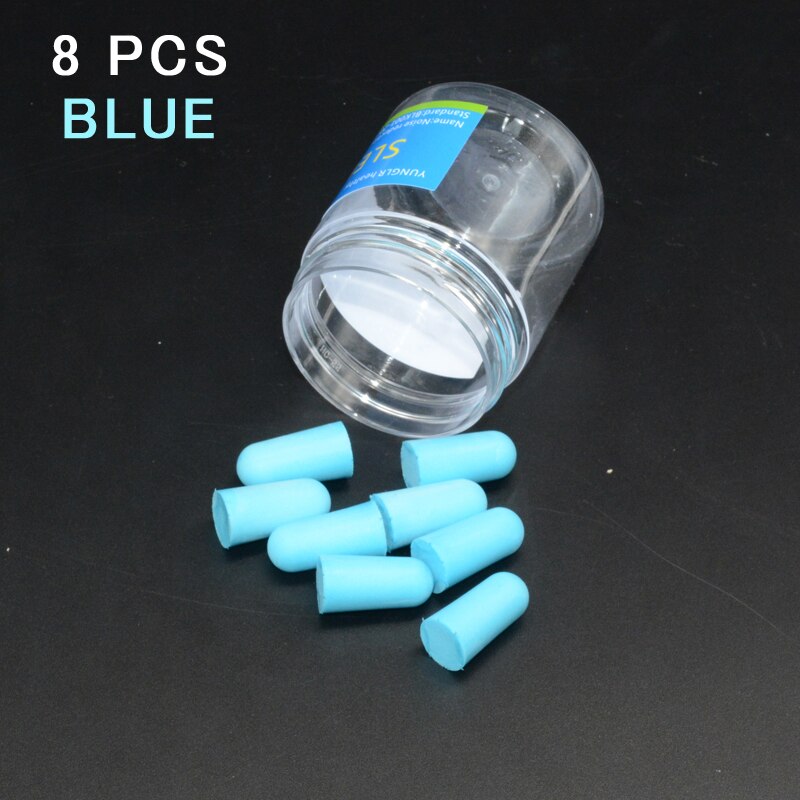 Earplugs Noise Reduction Sleep Foam Plug Canceling Music Anti Reusable For Snoring Earplug Sound Insulation Sleeping Ear Plugs: 8 pcs blue