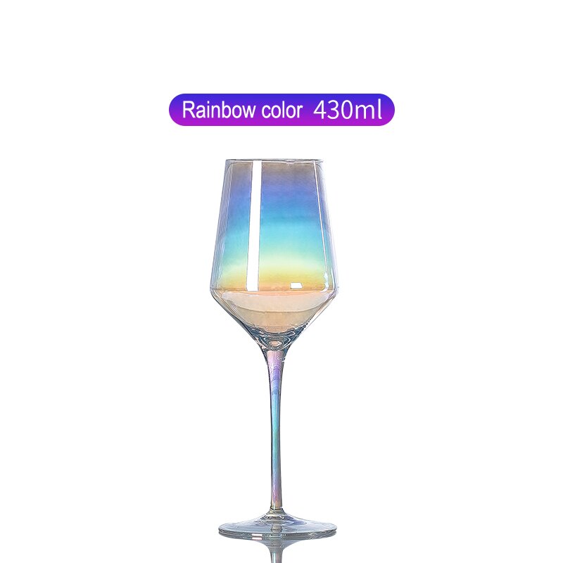 Crystal glass rainbow red wine glass goblet home drinkware U-shaped decanter wine glass chanpagne cup drinking utensils: 430ml
