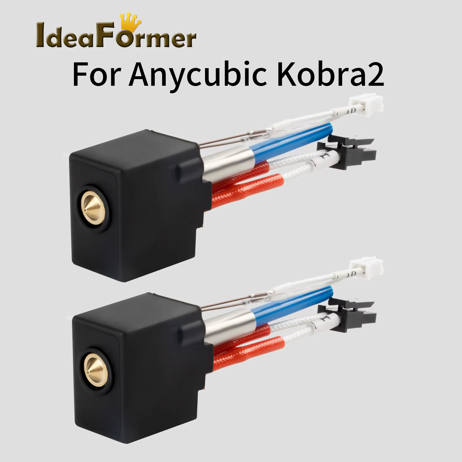 For Anycubic Kobra 2 Plus/2 Max/2 Neo/2 Pro 3D Printer Brass Hard Steel Volcano Nozzle 0.4 0.6 0.8 1.0mm For Kobra 2 hotend kit.