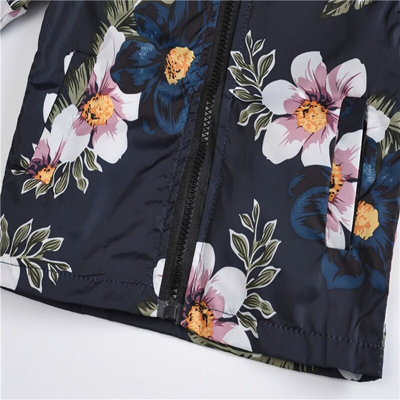 Giacca per le ragazze di Fiori fiori Stampati Con Cappuccio giacca a vento di Primavera tuta sportiva dei bambini bambini cappotto Enfant ragazzi giacche Magliette e camicette