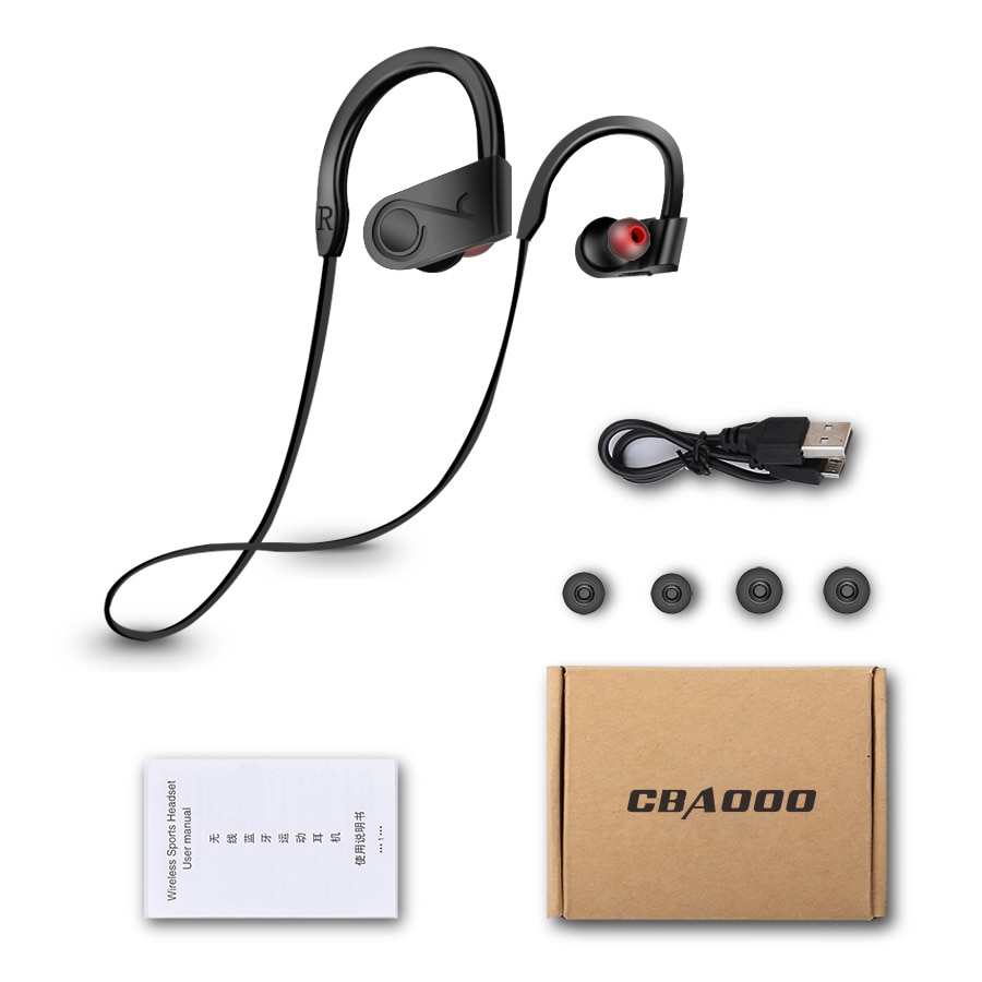 CBAOOO Wireless Bluetooth Earphone headphones Ear-hook waterproof headsets Blutooth Sports earphones with mic Earbuds for phone