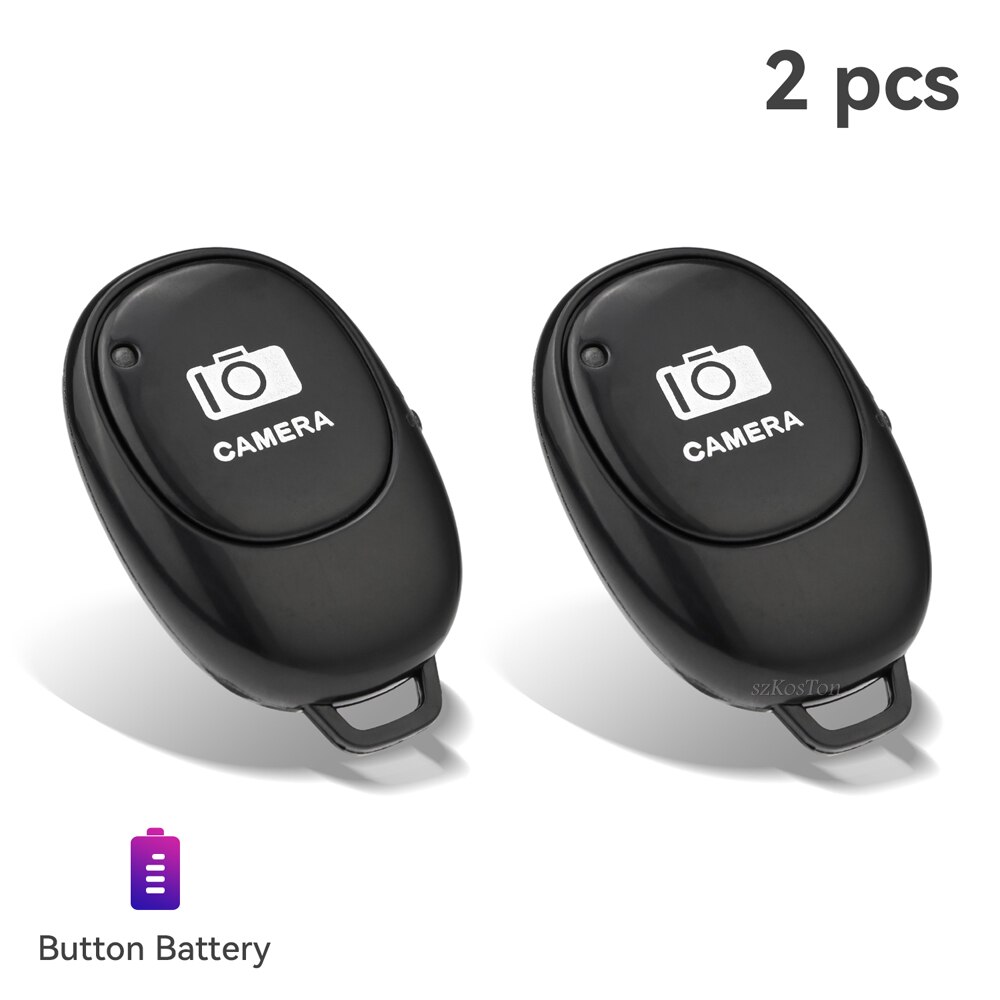 Mini Bluetooth-Compatibele Afstandsbediening Ontspanknop Controle Knop Draadloze Controller Voor Zelfontspanner Camera Telefoon Selfie Accessoire: 2pcs