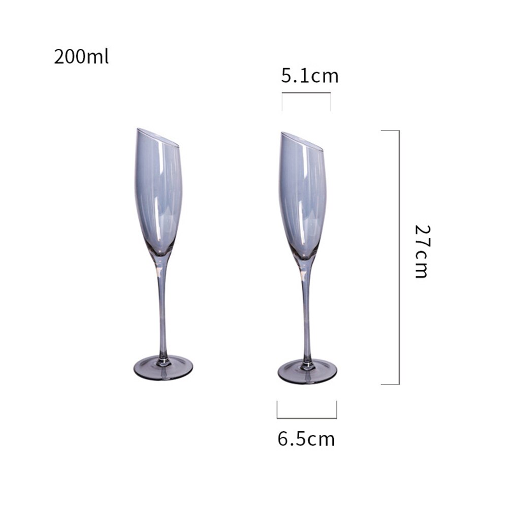 2PCS Wine Glass Electroplating Color Lead-free Glass Crystal Glass Red Wine Glass Champagne Glass Goblet Red Wine Glass Set: F