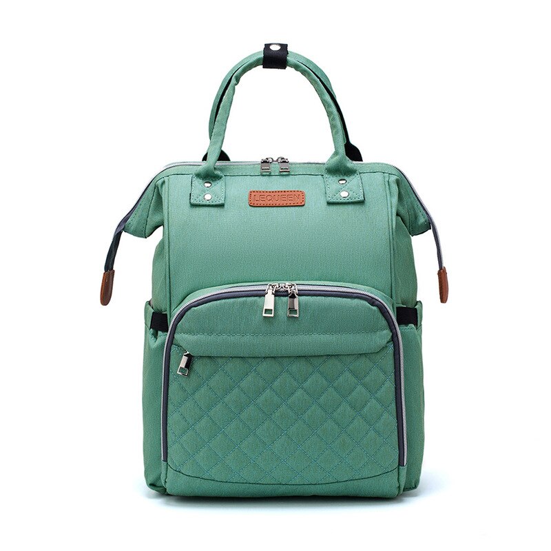 Lequeen – sac à couches pour bébé, sac à dos à bandoulière, multifonctionnel, grande capacité, étanche, rangement d'objets: Green