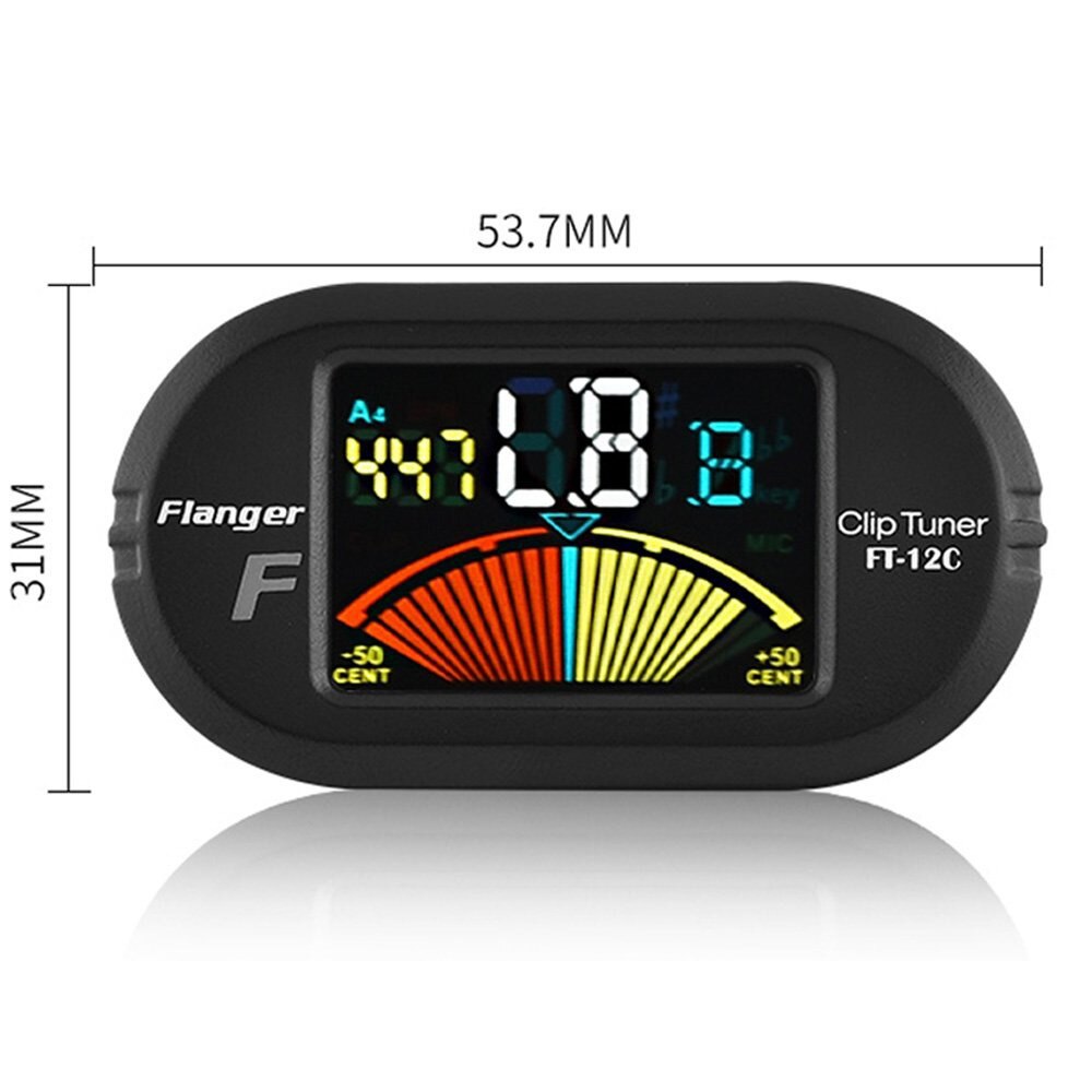 XFDZ Flanger Clip-On Tuner voor Alle Instrumenten-met Gitaar, Bas, Viool, ukulele & Chromatische Tuning Modes