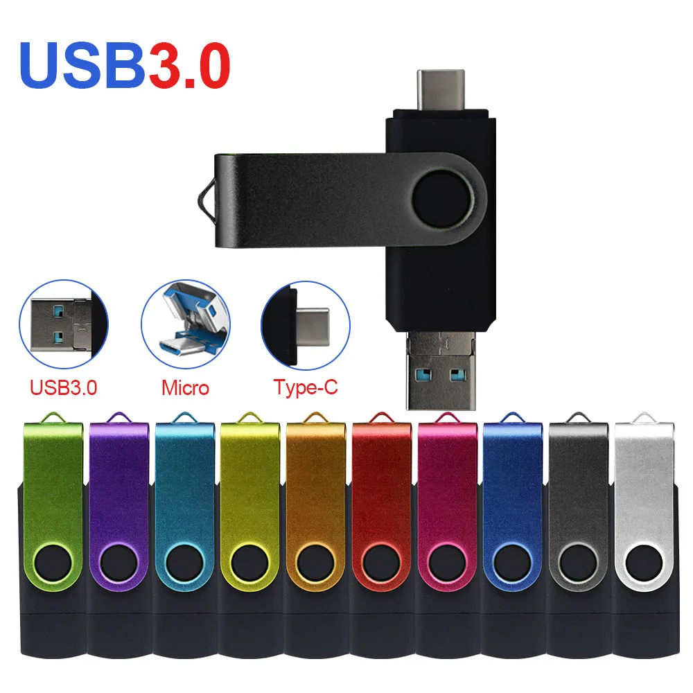 3 in w 1 dysk flash usb otg, usb 3.0 i typu c oraz micro usb, pendrive 512g w 256g, pamięć usb, pendrive 32gb 64gb 128gb, dysk u