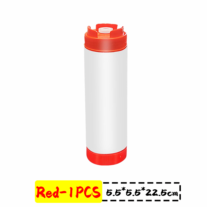 16oz Double Head Squeeze Bottle Large Capacity Squeeze Sauce Bottle Ketchup Salad Honey Dispenser BBQ Oil Bottles Kitchen Gadget: plum